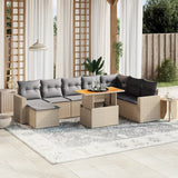 vidaXL 9-delige Loungeset met kussens poly rattan zwart