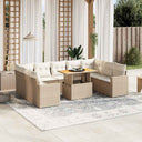 vidaXL 10-Piece Lounge Set with Cushions Poly Rattan Black