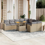vidaXL 10-Piece Lounge Set with Cushions Poly Rattan Black