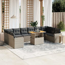 vidaXL 11-delige Loungeset met kussens poly rattan zwart