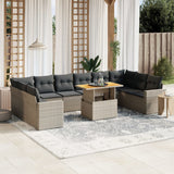 vidaXL 11-delige Loungeset met kussens poly rattan zwart