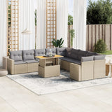 vidaXL 11-delige Loungeset met kussens poly rattan zwart