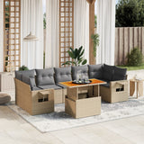 vidaXL 8-delige Loungeset met kussens poly rattan zwart
