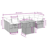 vidaXL 8-delige Loungeset met kussens poly rattan zwart