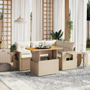 vidaXL 5-Piece Lounge Set with Cushions Poly Rattan Black