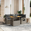 vidaXL 5-Piece Lounge Set with Cushions Poly Rattan Black