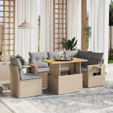 vidaXL 6-delige Loungeset met kussens poly rattan zwart