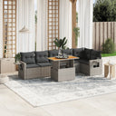 vidaXL 7-delige Loungeset met kussens poly rattan zwart