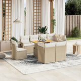vidaXL 9-delige Loungeset met kussens poly rattan zwart