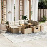 vidaXL 8-Piece Lounge Set with Cushions Poly Rattan Black