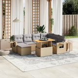 vidaXL 8-Piece Lounge Set with Cushions Poly Rattan Black