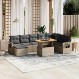 vidaXL 9-piece Lounge Set with cushions poly rattan black