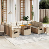 vidaXL 10-Piece Lounge Set with Cushions Poly Rattan Black