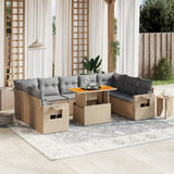 vidaXL 10-Piece Lounge Set with Cushions Poly Rattan Black