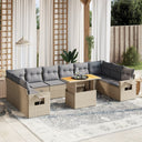 vidaXL 11-delige Loungeset met kussens poly rattan zwart