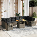 vidaXL 11-delige Loungeset met kussens poly rattan zwart