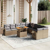 vidaXL 11-delige Loungeset met kussens poly rattan zwart