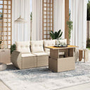 vidaXL 5-piece Lounge Set with Cushions Poly Rattan Black