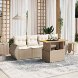 vidaXL 5-piece Lounge Set with Cushions Poly Rattan Black