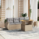vidaXL 5-piece Lounge Set with Cushions Poly Rattan Black