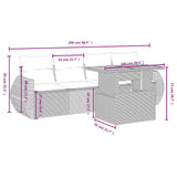 vidaXL 5-piece Lounge Set with Cushions Poly Rattan Black