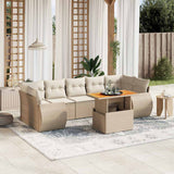 vidaXL 8-delige Loungeset met kussens poly rattan zwart