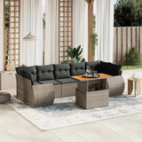 vidaXL 8-delige Loungeset met kussens poly rattan zwart