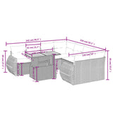 vidaXL 9-delige Loungeset met kussens poly rattan zwart