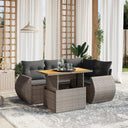 vidaXL 5-delige Loungeset met kussens poly rattan zwart