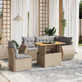 vidaXL 6-delige Loungeset met kussens poly rattan zwart
