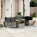 vidaXL 7-delige Loungeset met kussens poly rattan zwart