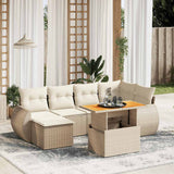 vidaXL 7-delige Loungeset met kussens poly rattan zwart