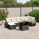 vidaXL 8-delige Loungeset met kussens poly rattan zwart