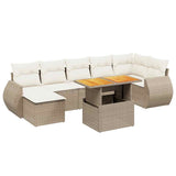 vidaXL 8-delige Loungeset met kussens poly rattan zwart