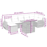 vidaXL 8-delige Loungeset met kussens poly rattan zwart