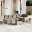 vidaXL 8-delige Loungeset met kussens poly rattan zwart