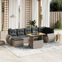 vidaXL 8-delige Loungeset met kussens poly rattan zwart
