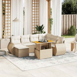 vidaXL 8-delige Loungeset met kussens poly rattan zwart