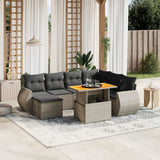 vidaXL 8-delige Loungeset met kussens poly rattan zwart