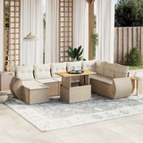 vidaXL 9-piece Lounge Set with Cushions Poly Rattan Black