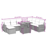 vidaXL 9-piece Lounge Set with Cushions Poly Rattan Black