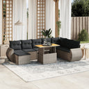 vidaXL 9-piece Lounge Set with Cushions Poly Rattan Black