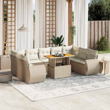 vidaXL 10-Piece Lounge Set with Cushions Poly Rattan Black