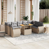 vidaXL 10-Piece Lounge Set with Cushions Poly Rattan Black