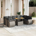 vidaXL 10-Piece Lounge Set with Cushions Poly Rattan Black