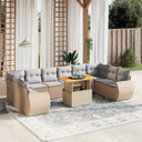 vidaXL 11-delige Loungeset met kussens poly rattan zwart