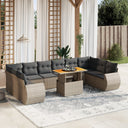 vidaXL 11-delige Loungeset met kussens poly rattan zwart