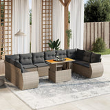 vidaXL 11-delige Loungeset met kussens poly rattan zwart