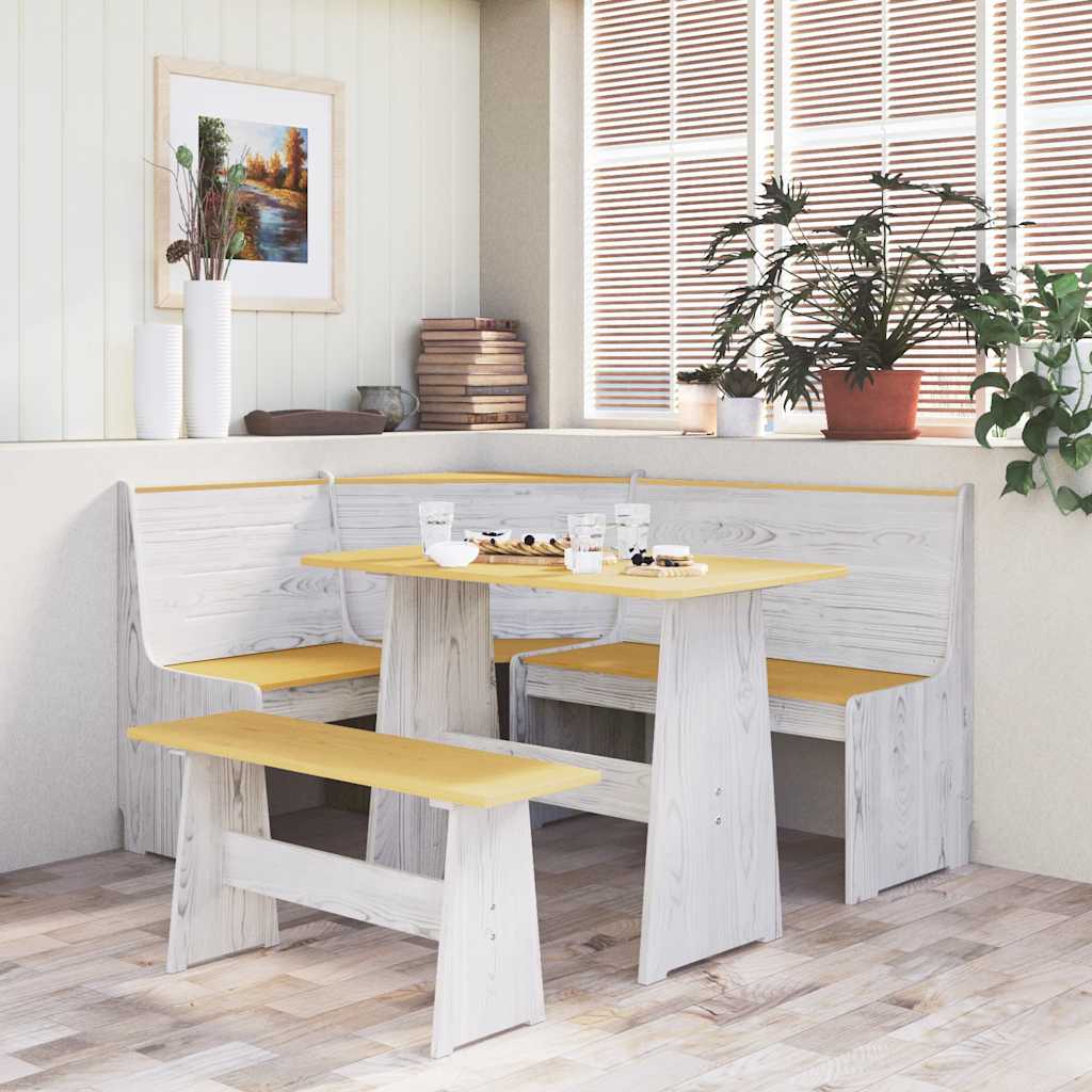vidaXL Hoekbank REINE 151 cm massief grenenhout honingbruin