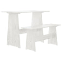 vidaXL Dining Table with Bench REINE Solid Pine Wood White